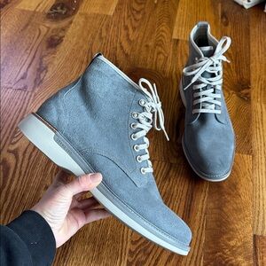 Cole Haan Men’s Suede Leather Ankle Length Lace Up Boots/Booties  Sz 10 Gray